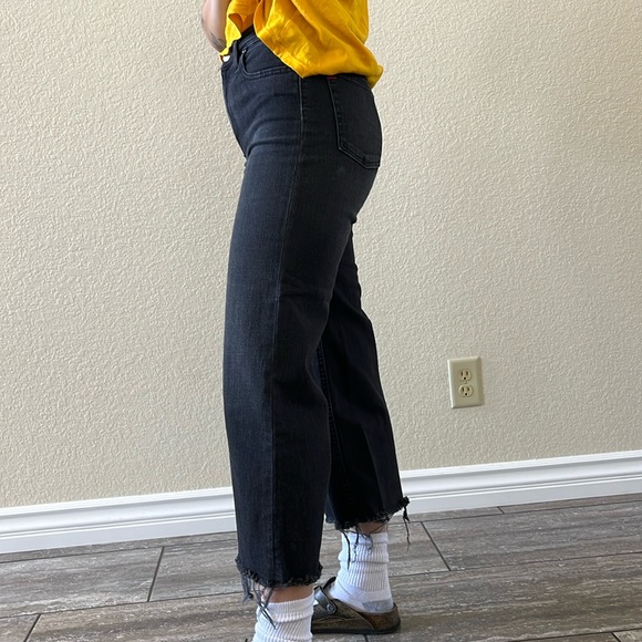 BDG Urban Outfitters Black distressed Flared cropped high waisted denim Jeans - Picture 2 of 7